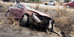 The saloon car involved in the crash (credit: citinewsroom)