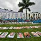 View of the portraits of the victims of the January 25, 2019 collapse of a dam owned by mining giant Vale in the Brazilian city of Brumadinho