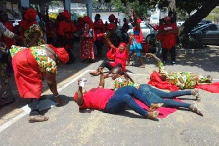 School feeding caterers picket