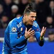 Juventus star Cristiano Ronaldo shows his frustration during last week's Champions League loss at Lyon