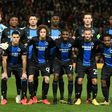 Club Brugge players posing before their Europa League game against Manchester United in February. They look set to be declared champions after the Belgian league agreed to declare the season finished due to the coronavirus pandemic