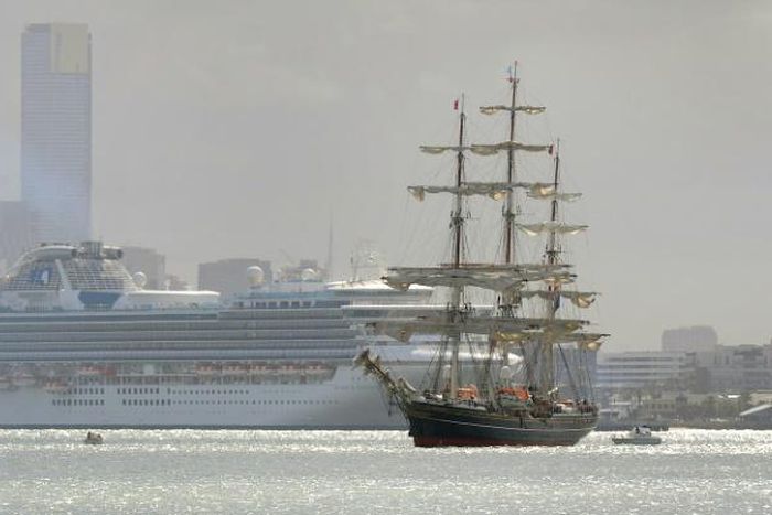The Diamond Princess, seen in Melbourne in 2010, has been held at the port of Yokohama while health authorities check all 2,500 passengers and 1,000 crew members