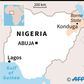 Map locating the state of Borno in Nigeria, where dozens of soldiers were killed when their convoy was attacked by jihadists