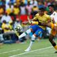 Mamelodi Sundowns midfielder Gaston Sirino (L), who scored and was sent off Saturday as his club reached the South African League Cup final