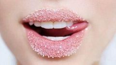A mix of sugar and olive oil work perfectly to exfoliate the lips