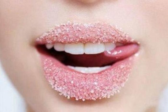 A mix of sugar and olive oil work perfectly to exfoliate the lips