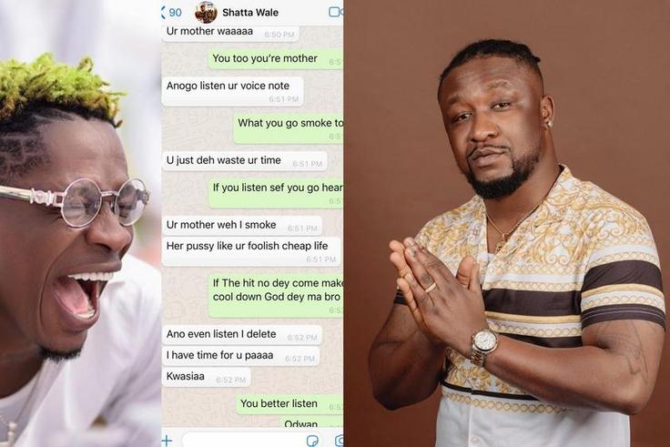 Archipalago and Shatta Wale trade insults on WhatsApp