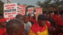 PHOTOS: Demonstration underway as NDC, other parties protest against new voter's register