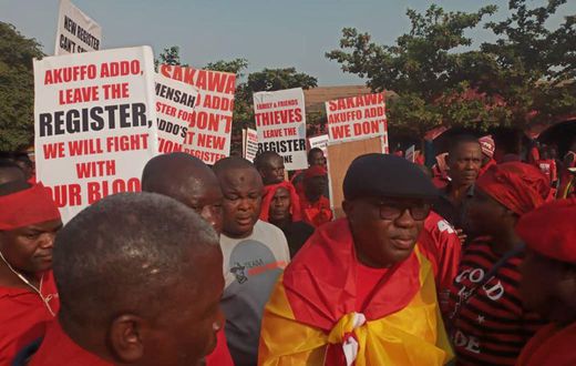 PHOTOS: Demonstration underway as NDC, other parties protest against new voter's register