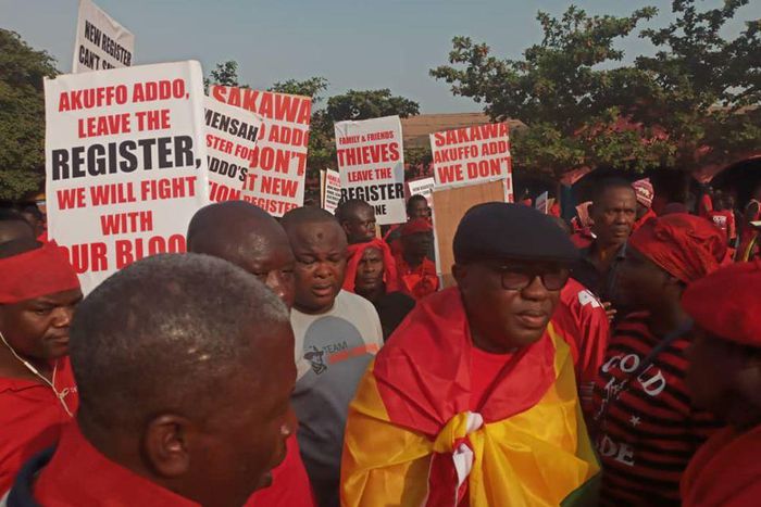 PHOTOS: Demonstration underway as NDC, other parties protest against new voter's register