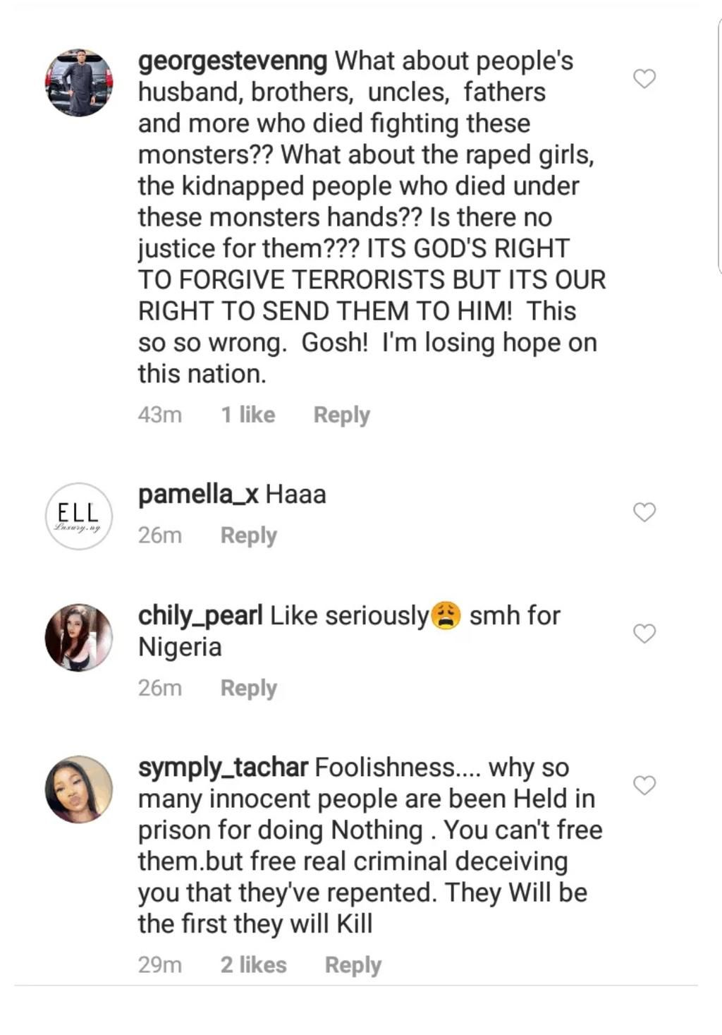 Nigerians outraged as government releases 1,400 repentant Boko Haram members into the populace