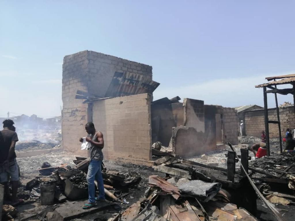 Scene after fire outbreak
