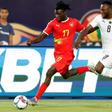 Ghana Olympic Games qualifying tournament hero Owusu Kwabena (R) playing against Guinea-Bissau in the 2019 Africa Cup of Nations
