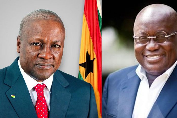Ghana's ex-president John Mahama and current president Nana Akufo-Addo