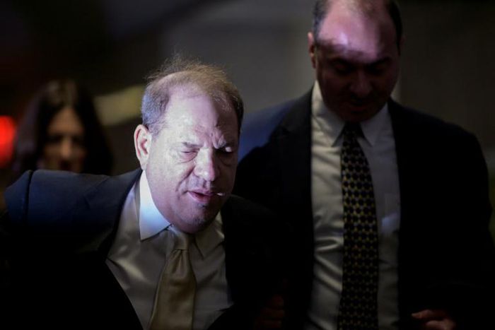 Harvey Weinstein arrives at Manhattan Supreme Court on January 23, 2020, for the second day in his rape and sexual assault trial