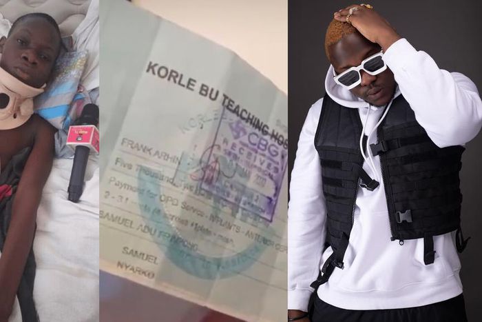 Medikal proves he didn’t leave injured fan to rot at Korle Bu