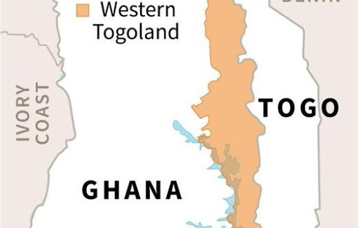 Map locating "Western Togoland" in Ghana.