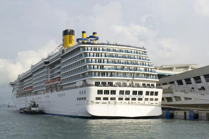 The Costa Atlantica first arrived in Nagasaki in January to undergo repairs, with several hundred crew on board