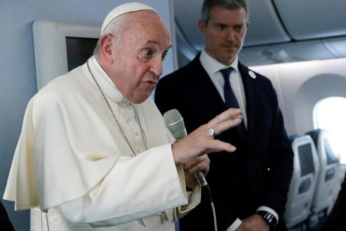 Pope Francis said the use and possession of nuclear weapons was 'immortal'