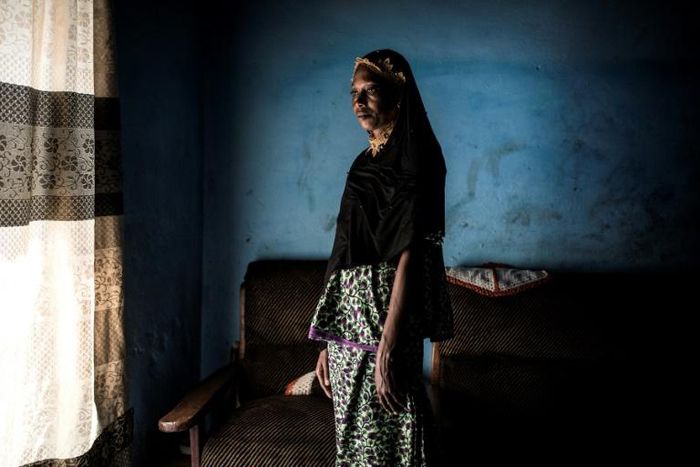 Fatoumata Bah, 27, who was filmed being used by police as an apparent human shield against rock-throwing protesters