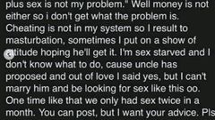 “I’m engaged to a man who hates sex, masturbation is what’s saving me” – Woman seeks advice