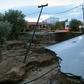 Storm damage at the town of Kineta closed road and rail links between Athens and the Peloponnesian peninsula