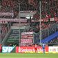 Show stopper: the Hoffenheim v Bayern games was halted when the visiting fans unveiled their banner