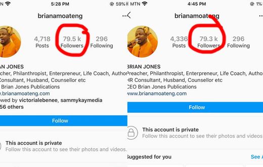 Brian Amoateng’s Instagram followers drop following social media gaffe