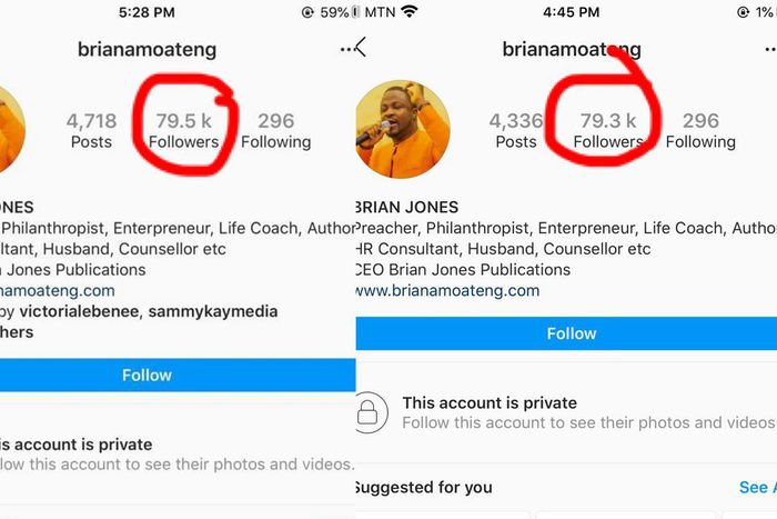 Brian Amoateng’s Instagram followers drop following social media gaffe