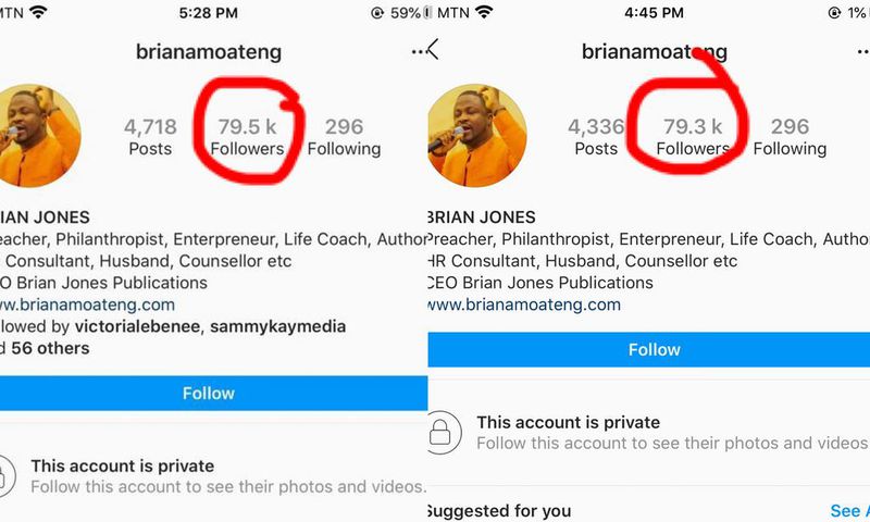 Brian Amoateng’s Instagram followers drop following social media gaffe