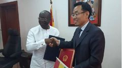 Ken Ofori-Atta and Chinese Ambassador Shi Ting Wang