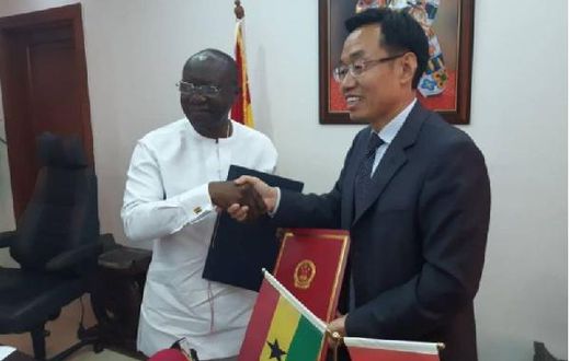 Ken Ofori-Atta and Chinese Ambassador Shi Ting Wang