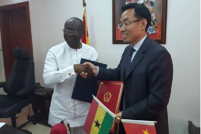 Ken Ofori-Atta and Chinese Ambassador Shi Ting Wang