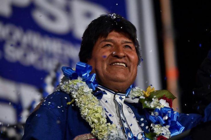 Bolivian President Evo Morales, pictured October 19, 2019, before his disputed re-election set off a wave of unrest and ultimately his resignation