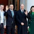 Ireland's interim Prime Minister Leo Varadkar (second left) with Prince William and their respective partners, Matthew Barrett and and Catherine, Duchess of Cambridge at the Government Buildings in Dublin on Tuesday