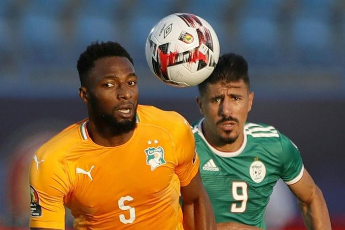 Ivory Coast international Wilfried Kanon (L) was among the scorers as Pyramids of Egypt routed Nouadhibou of Mauritania 6-0 in the CAF Confederation Cup