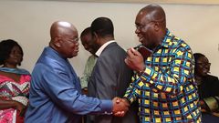 TUC Secretary-General, Dr. Yaw Baah with Nana Addo