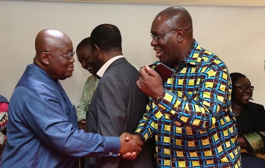 TUC Secretary-General, Dr. Yaw Baah with Nana Addo