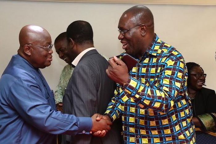 TUC Secretary-General, Dr. Yaw Baah with Nana Addo