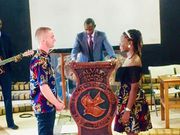 Couple trek home after a simple COVID-19 wedding, pastor arrives  on a bicycle (photos)