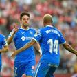 Jaime Mata (C) wrapped up a 2-0 victory for Getafe at San Mames from the penalty spot