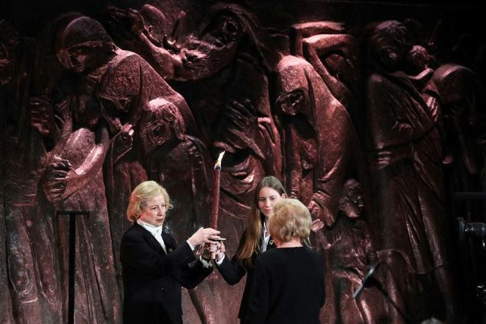 Dozens of heads of state and government attended the ceremony in Jerusalem along with about 100 Holocaust survivors