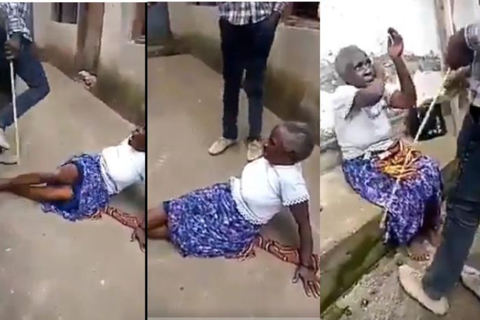 ‘Heartless’ man flogs aged grandmother mercilessly as pastor says she’s a witch (video)