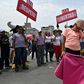 Supporters of cock and bull fighting protest in Lima ahead of a high court decision on the activities' future