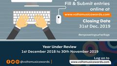 Volta Music Awards 2020 launched; nominations open