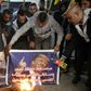 Palestinians oppose US President Donald Trump's Middle East peace plan, at a gathering in the Deheisheh refugee camp near the West Bank city of Bethlehem