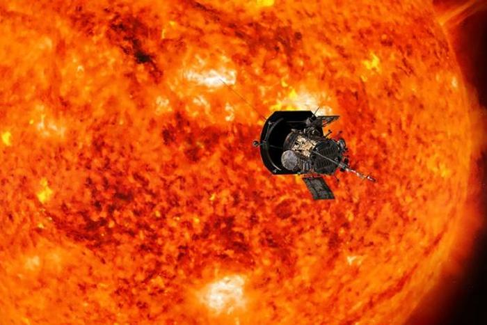 Scientists hail the first data sent back by the Parker Solar Probe, giving them new leads on the solar wind and heating of the corona. Illustration courtesy of NASA/Johns Hopkins APL of the probe and the sun