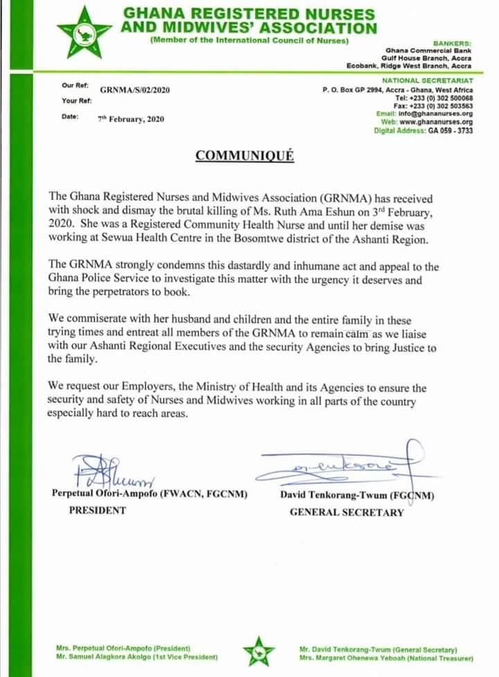 The nurse is said to have been murdered on February 3, 2020.