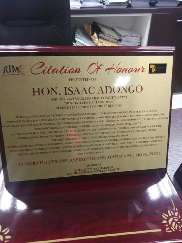 Isaac Adongo honoured