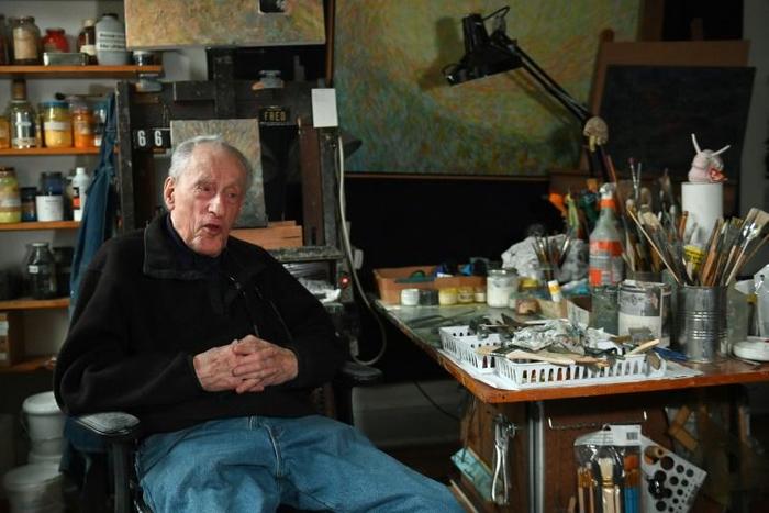 Auschwitz survivor Frederick Terna, 96, at his home in New York on December 4, 2019